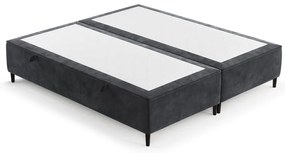 Antracitszürke kárpitozott ágyneműtartós franciaágy 140x200 cm Tate – Maison de Rêve