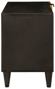 TV szekrény Fekete és Arany 80 x 33 x 46 cm tömör mangófa