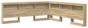 Tároló fejtámla polcokkal tárolóval sonoma tölgy 200 cm Faanyag