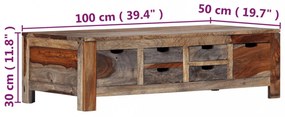 szürke tömör kelet-indiai rózsafa dohányzóasztal 100x50x30 cm