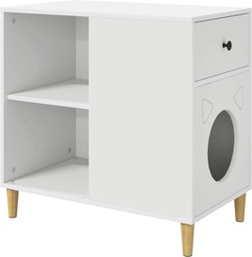 vidaXL Macska Ház Fehér 72 x 42,5 x 70 cm Faanyag