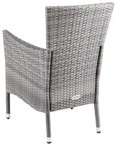 Casaria® Rattan fotel 2 db - szürke/antracit párnák