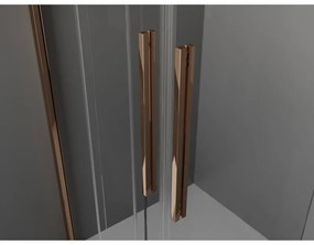 Mexen Velar Duo, nyitható tolóajtó 160x200 cm, 8mm átlátszó üveg, rózsa arany, 871-160-000-02-60