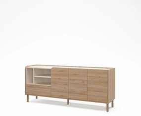 Natúr színű komód tölgyfa dekorral 180x75,5x44 cm Monza – Marckeric