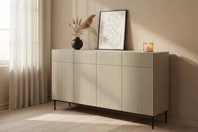 Nicole fiókos komód 200 cm - kasmír / fekete lábak