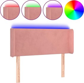vidaXL rózsaszín bársony LED-es fejtámla 83 x 16 x 78/88 cm