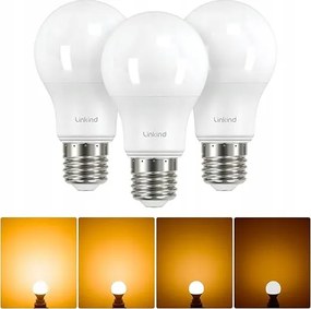 Linkind Led izzó E27 7,3W A60 meleg fehér 2700K 806lm szabályozható 3 db