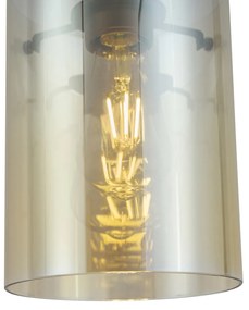 Modern spotlámpa sötét bronz színben borostyán üveggel 1 fázisú sínrendszerhez - Iconic Dome