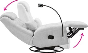 Luxus forgó fotel, hintafotel, világosszürke, UMBRO