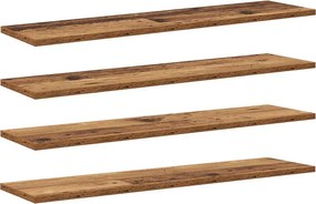 vidaXL Polcos könyvespolc 4 pcs Barna 80 x 20 x 1,5 cm Faanyag