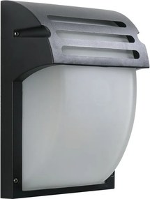 PREZENT 39038 AMALFI III. Modern Kültéri Fali Lámpa Matt Fekete, Fagyasztott Üveg E27 IP44
