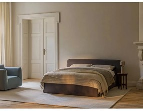 Fekete kárpitozott ágyneműtartós franciaágy ágyráccsal 140x200 cm Elizabeth – Micadoni