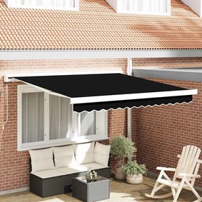 Behúzható napellenző Fekete 300 x 250 cm Szövet, Fém