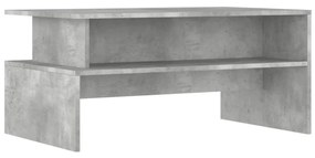 betonszürke szerelt fa dohányzóasztal 90 x 55 x 42,5 cm