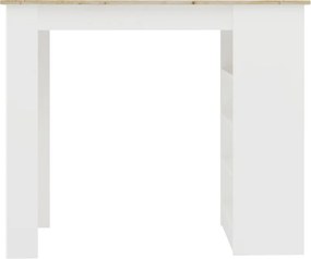 Vista 4 polcos bárasztal, Fehér / Artisan tölgy, 120 x 50 x 100 cm