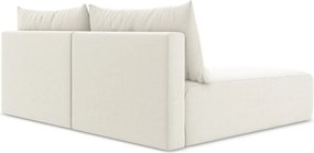 Krémszínű bársony kinyitható-tárolóhelyes sarokkanapé (bal oldali-heverő résszel) Kalena – Makamii