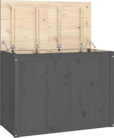 vidaXL szürke tömör fenyőfa szennyestartó láda 88,5 x 44 x 66 cm