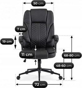 Forgószék fekete színben, műbőr kárpittal. PHONIX