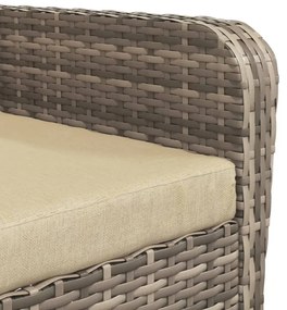 világosbarna polyrattan kerti szék lábtartóval