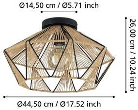 Eglo 43775 - Mennyezeti lámpa ADWICKLE 1xE27/40W/230V