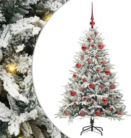 vidaXL Műfenyő világítással és gömbkészlettel Zöld 150 cm PVC és PE