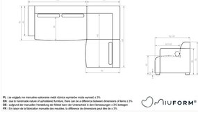 Szürke sarokkanapé (jobb oldali) Flex Felix – Miuform