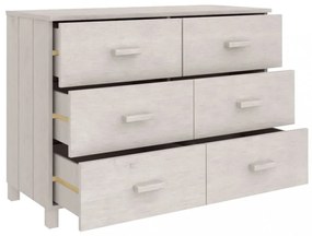 HAMAR fehér tömör fenyőfa tálalószekrény 113 x 40 x 80 cm