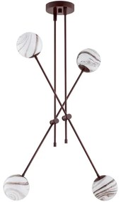 Argon 1842 - Csillár rúdon ABSOS 4xE14/7W/230V alabástrom barna