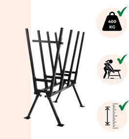 AXEL fűrészbak, 77x50x105cm, fekete Gardebruk