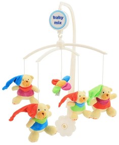 Baby Mix körhinta a kiságy felett mackók sapkával, átmérője 36 cm