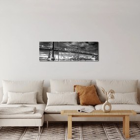 Kép - Benjamin Franklin híd, Philadelphia, fekete-fehér (órával) (90x30 cm)
