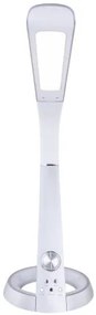 Globo 58376S Asztali lámpa fehér flexibilis szárral. USB csatlakozás, RGB színváltó funkció. Színhőmérséklet váltás 4000/6500/3000K, MxSzxH:343x183x640, tartozék: 1xLED 8W 230V, 45-460lm