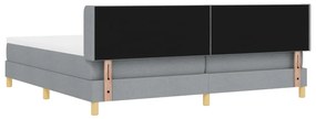 Boxspring ágy matraccal világosszürkében, 200 x 200 cm, szövet