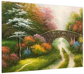 Virágzó táj festmény képe (70x50 cm)