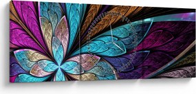 Kép - absztrakció, virág (órával) (90x30 cm)