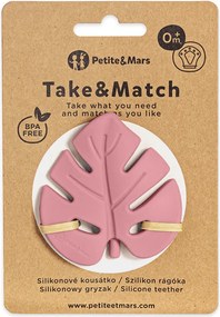 PETITE&amp;MARS Szilikon rágóka TAKE&amp;MATCH Dusty Rose 0m+