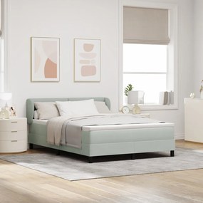 Boxspring Ágy Matrac Kép Sötétszürke 140x200 cm Bársony