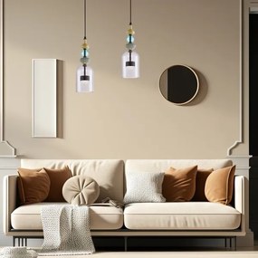 LED Csillár zsinóron ARTE LED/12W/230V átm. 13 cm fekete