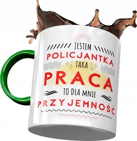 Zöld rendőrnő bögre Nyomtatott rendőrnő vagyok fényképpel