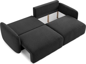 Fekete kinyitható-tárolóhelyes kanapé 238 cm Kalena – Makamii