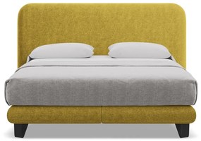 Mustársárga boxspring ágy 160x200 cm Ilima – Makamii