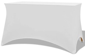 vidaXL Sztreccs asztal védőhuzat 2 db 183x76x74 cm fehér