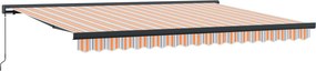 vidaXL Behúzható napellenző Narancs és Szürke 400 × 300 cm
