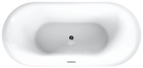 Fehér szabadon álló fürdőkád 160 x 75 cm CARRERA Beliani