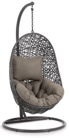 Sötétszürke műrattan kerti függőfotel Florina – Kave Home