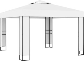 vidaXL fehér dupla tetős pavilon 3 x 3 m