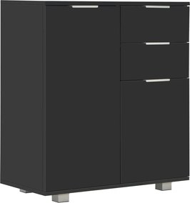 vidaXL magasfényű fekete szerelt fa tálalószekrény 71x35x80 cm