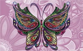 Fotótapéta Pillangó lila álom szimmetria virágok absztrakt 200x140 +ragasztó