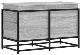 szürke sonoma szerelt fa tárolóláda fedéllel 80x40x51,5 cm