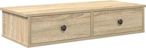 vidaXL Falipolc fiókokkal sonoma tölgy 80x34x17 cm műszaki fa